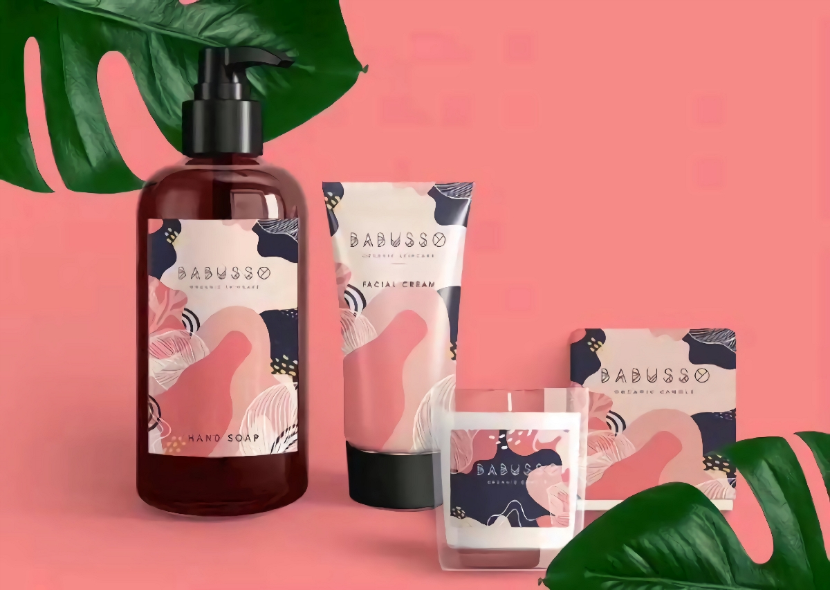 粉色香薰化妝品包裝設計