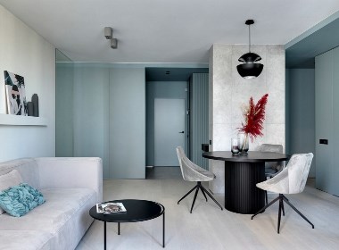 清新蓝绿色公寓设计，舒服的恰到好处！