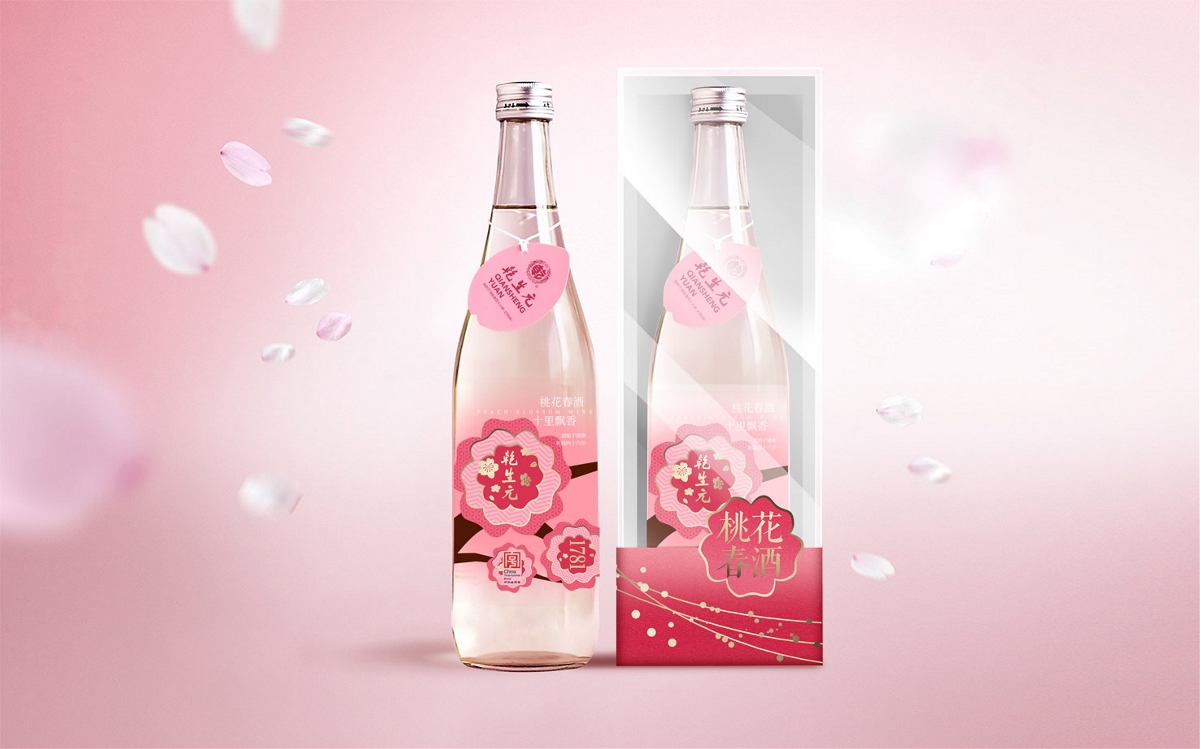 桃花春酒包裝設計桃花酒包裝設計桃花米酒包裝設計方案2
