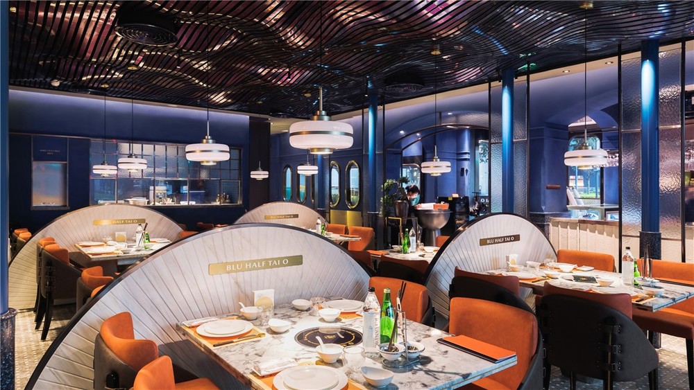 450㎡广州“半海大澳”轻奢海鲜火锅餐厅设计--欧模设计圈