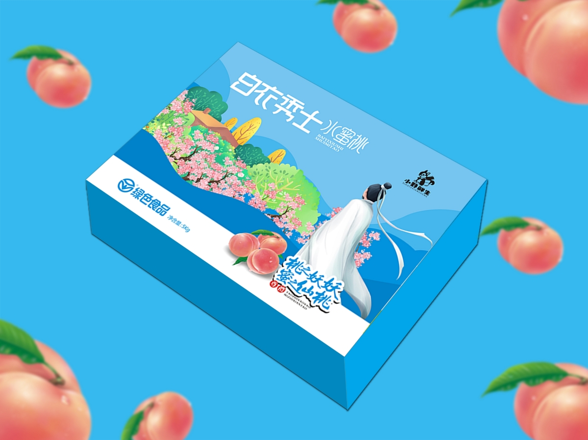 白衣秀士水蜜桃包裝設(shè)計
