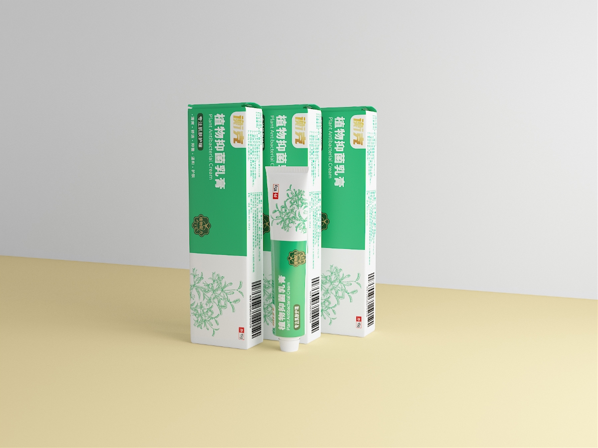 衡克植物抑菌乳膏包装设计