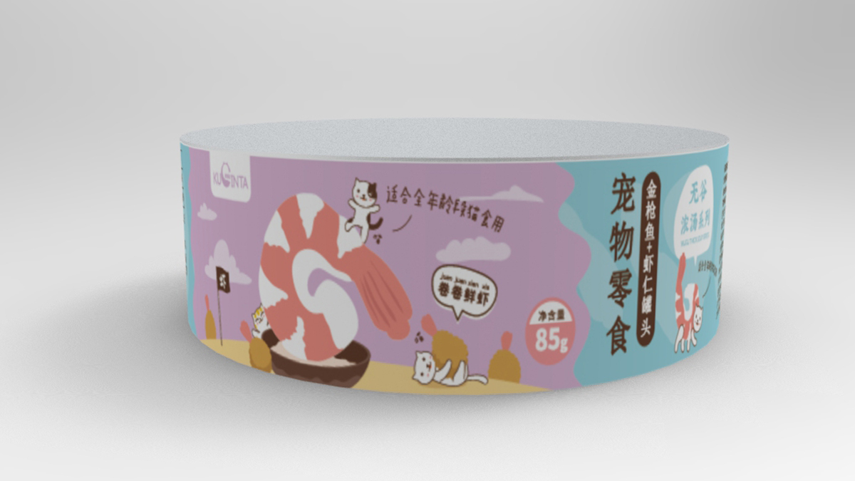 狮城喵猫罐头包装标签设计