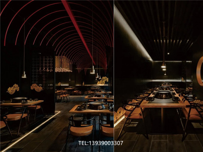 郑州高端烤鱼餐厅设计公司-高大上创意烤鱼餐厅设计装修实景图