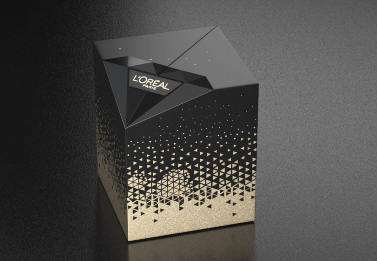 欧莱雅黑钻松露礼盒包装设计