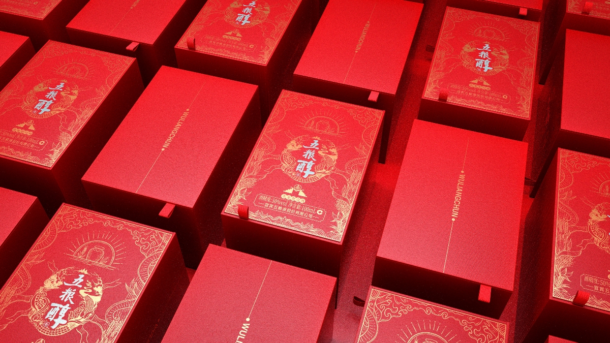 五粮醇茶酒礼盒包装设计