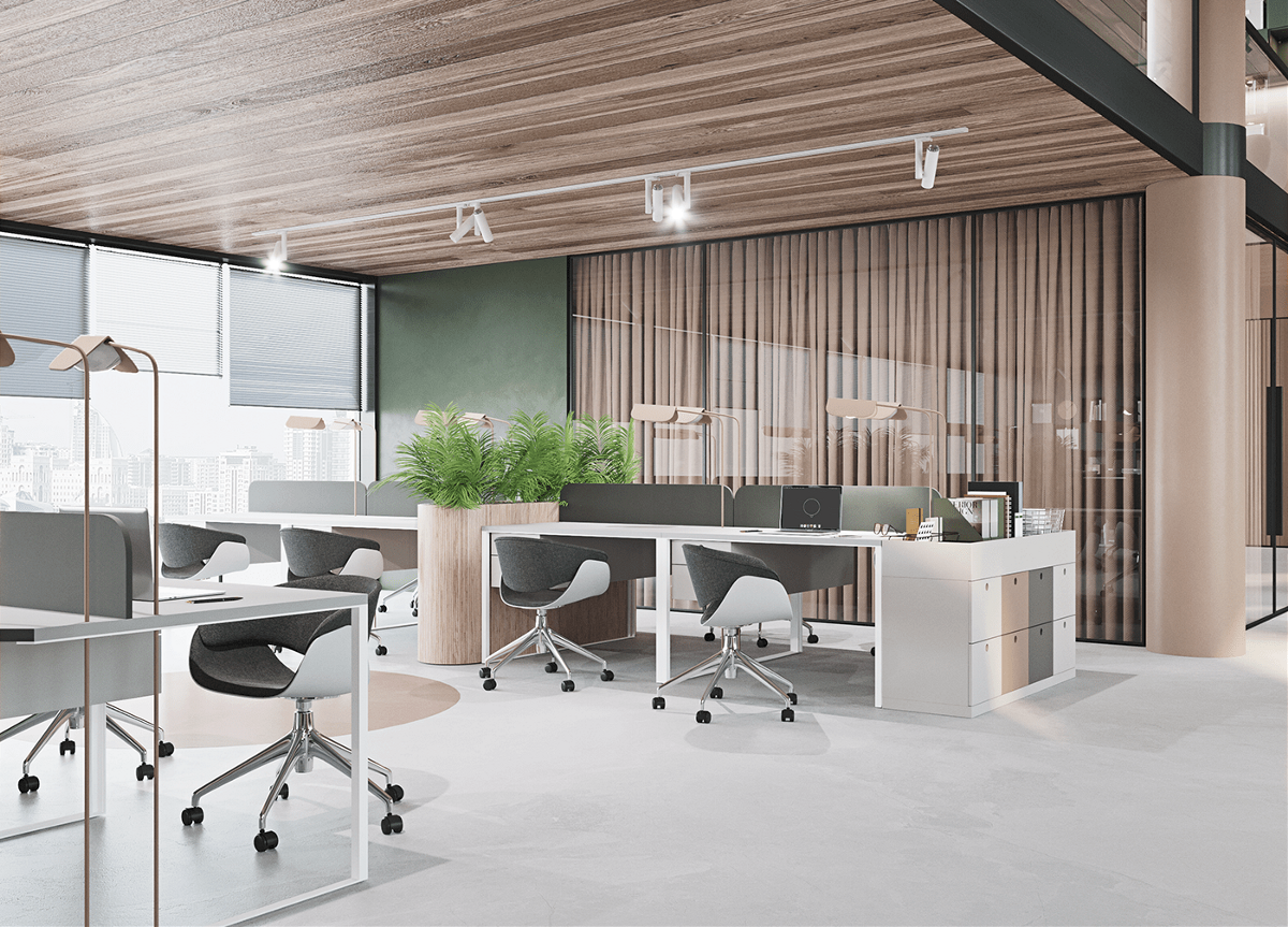 绿色调办公室，自然清新舒享生活--欧模设计圈