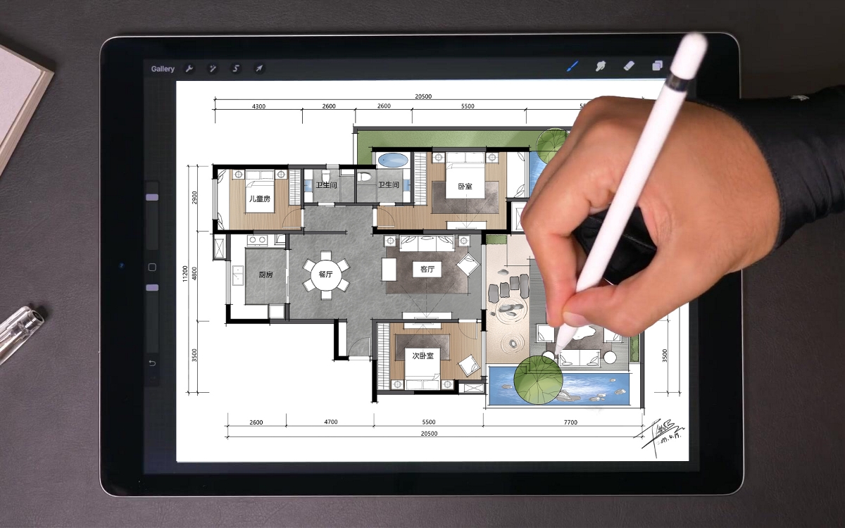 IPAD手繪繪圖時(shí)間快、修改方便 比傳統(tǒng)紙面手繪更真實(shí)｜比3D效果圖更快捷