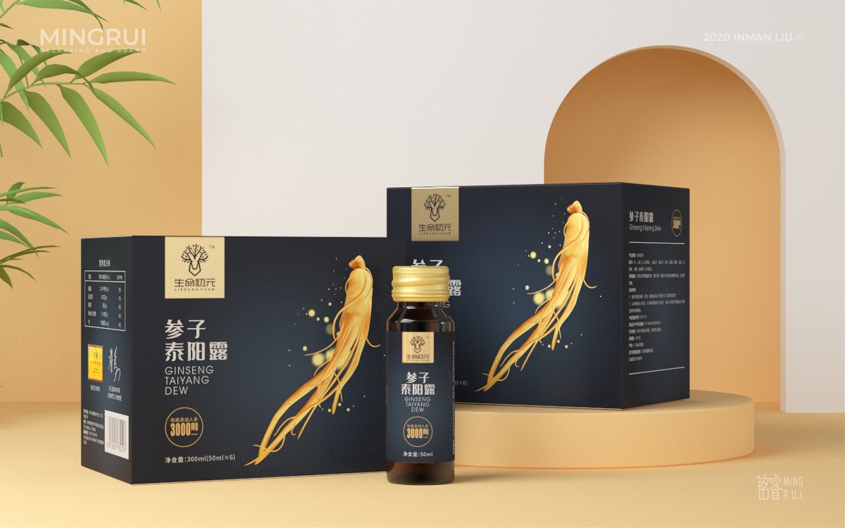 保健品包裝 男性保健食品 滋補產品 參子泰陽露飲品 · 生命初元©劉益銘 原創作品