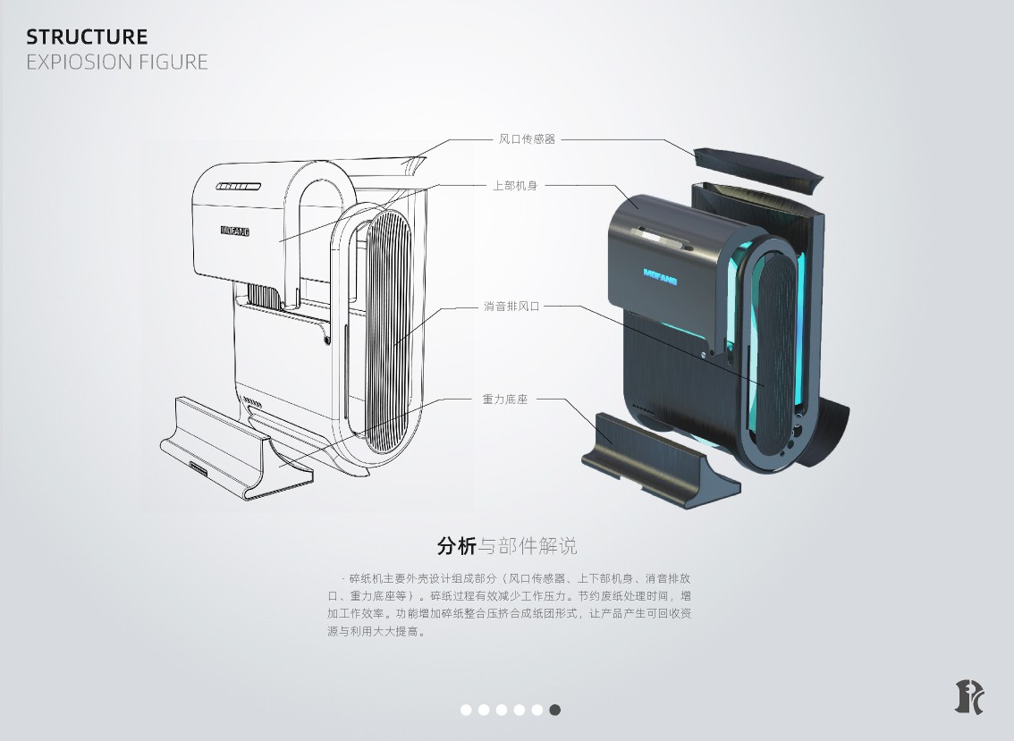 MO FANG環能碎紙機創新設計/產品外觀設計| 譚爵榮（以申請專利）