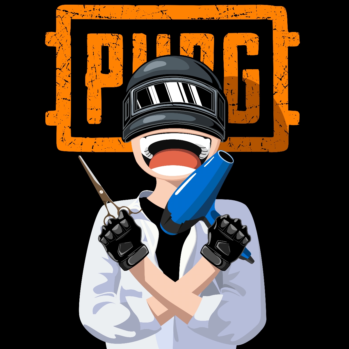 插畫設計案例——PUBG電競主播卡通形象手繪