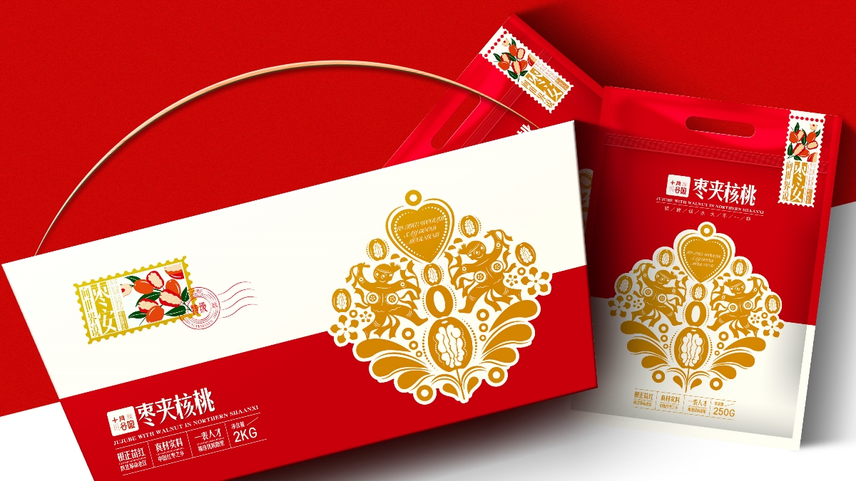 十月谷娘 - 陕北红枣包装设计