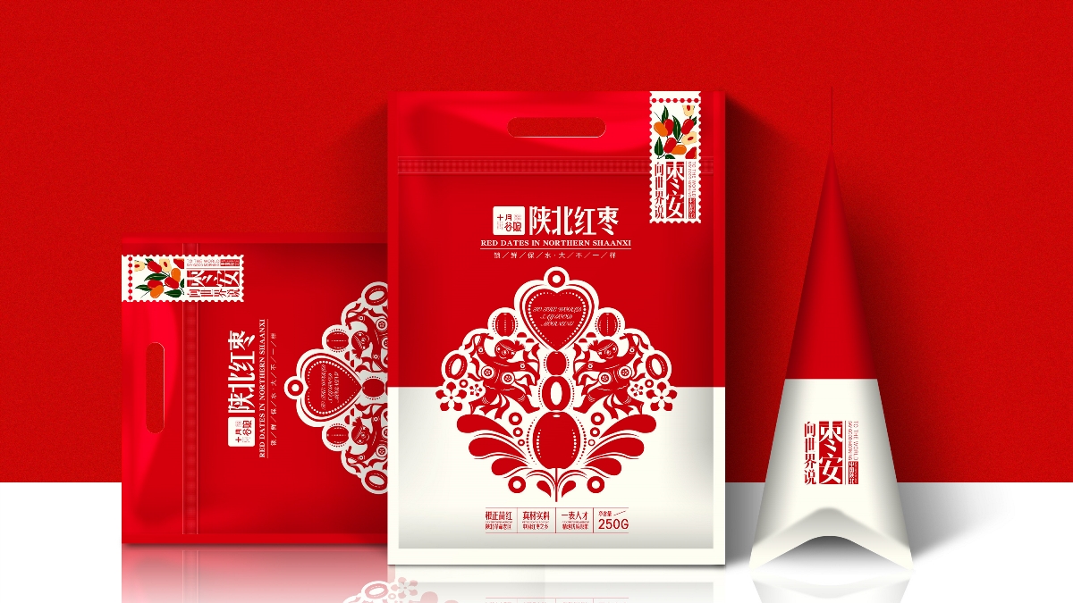 十月谷娘 - 陕北红枣包装设计