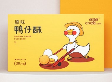 象形字设计|鸭仔酥食品包装插画