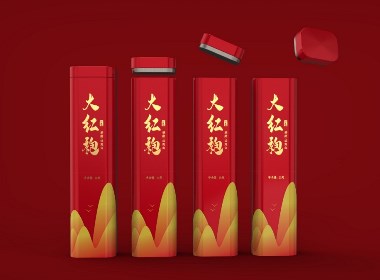 大红袍茶叶罐包装设计
