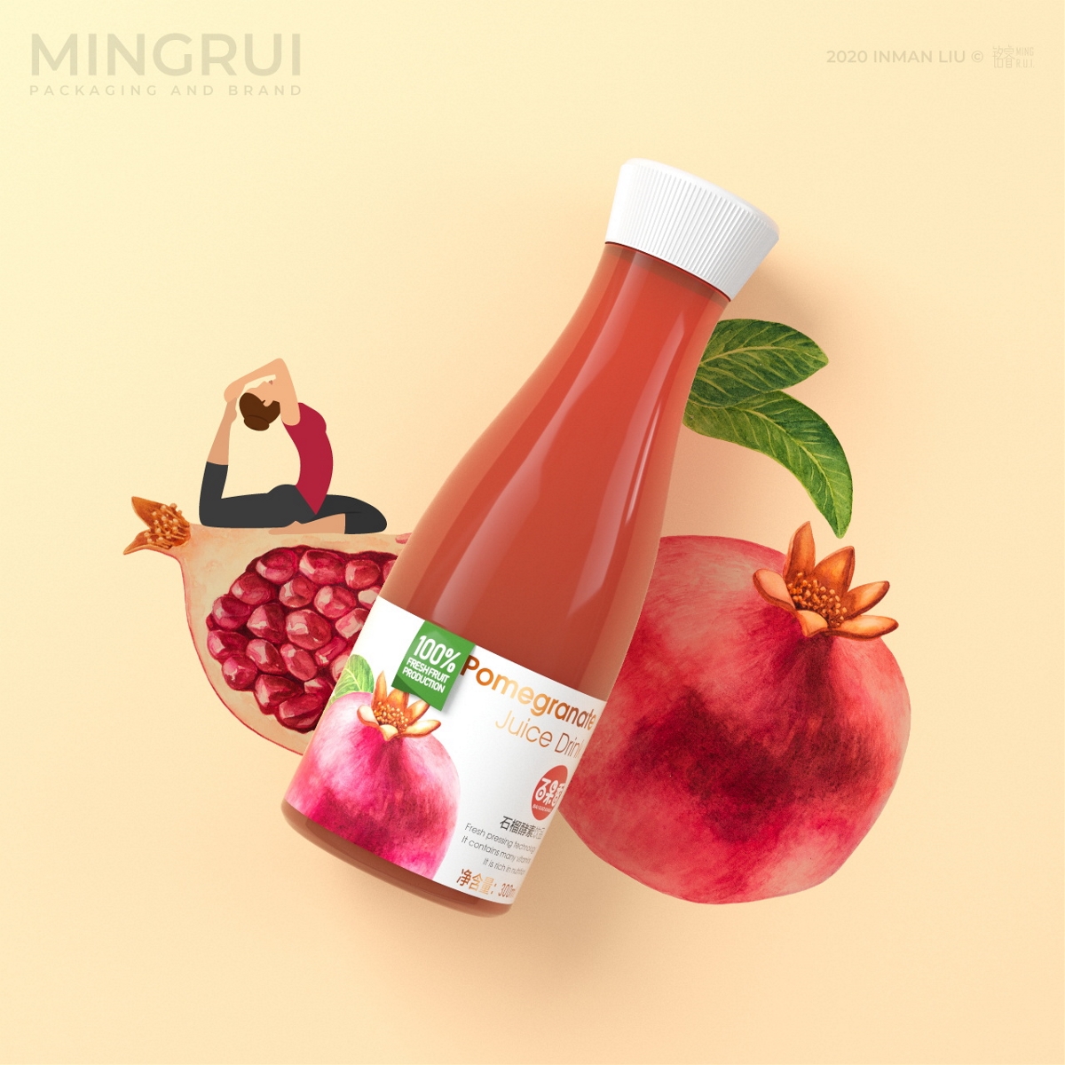 水果酵素饮品 饮料 果汁 健康食品 保健食品 品牌包装设计©刘益铭 原创作品