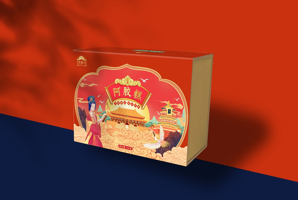国潮风阿胶糕包装设计