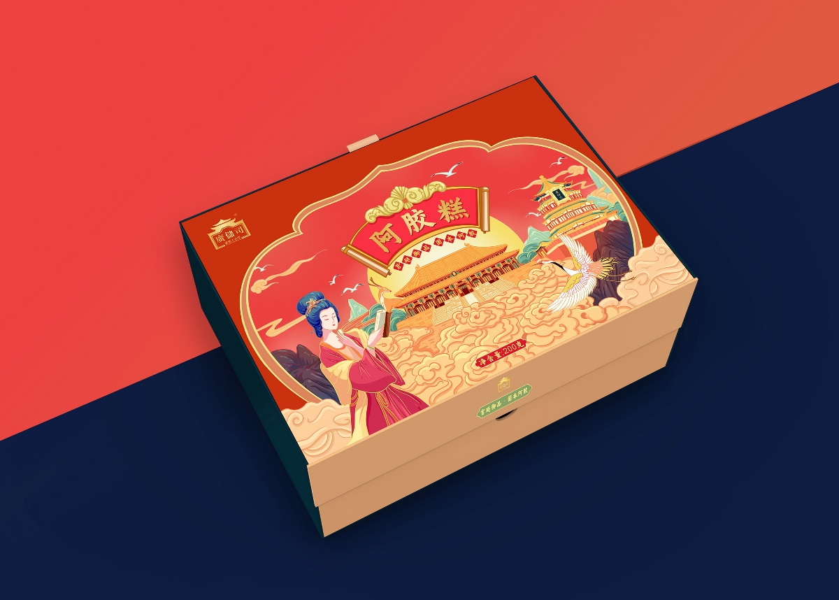 国潮风阿胶糕包装设计