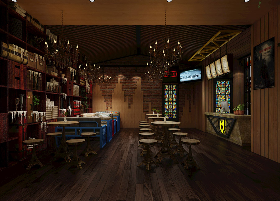 休闲酒吧餐厅室内设计案例效果图