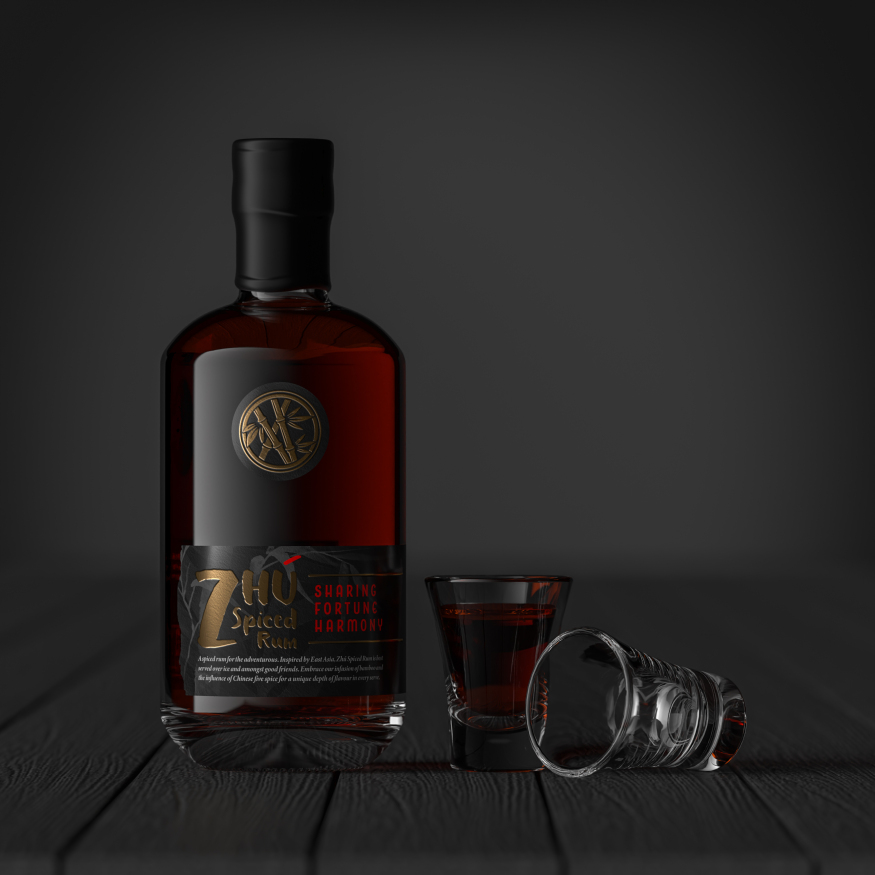 Zhú Spiced Rum酒包装设计