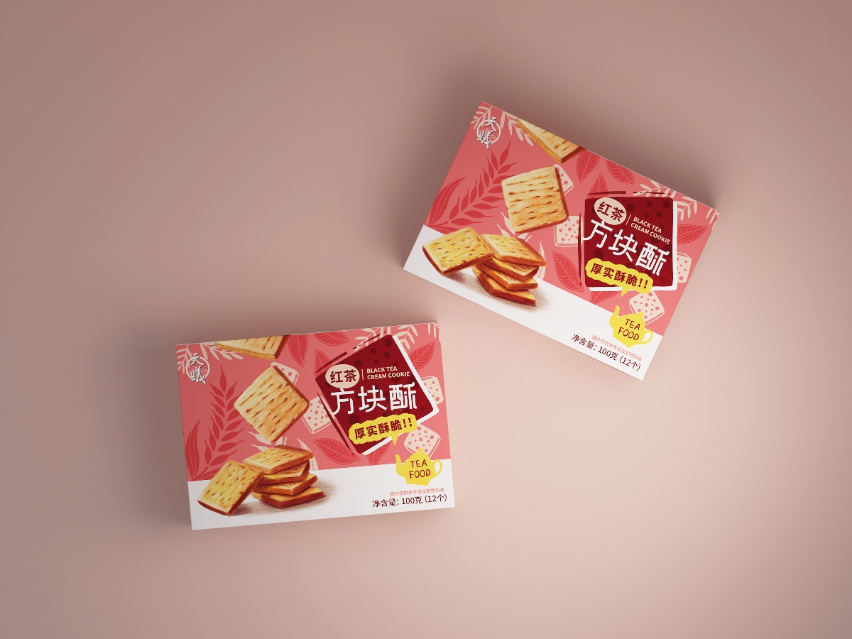 茶叶食品包装设计（巧叶酥，沱茶酥，蝴蝶酥，方块酥）