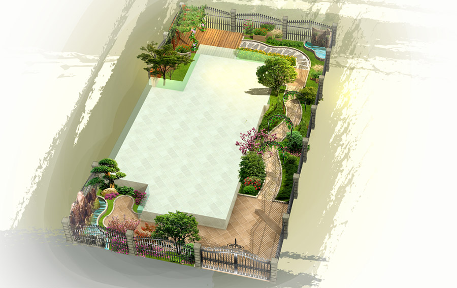 庭院景观设计案例效果图