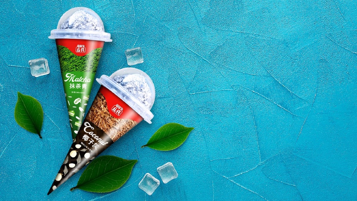 丘氏椰子灰抹茶青冰淇淋包装设计 | 摩尼视觉团队原创
