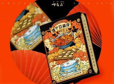 国潮插画包装遂宁豆腐皮