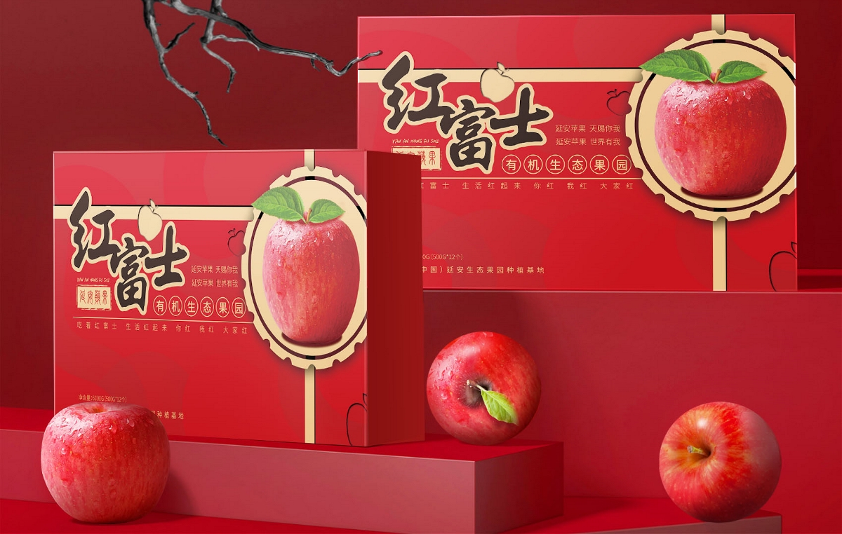 红富士苹果礼盒包装-one
