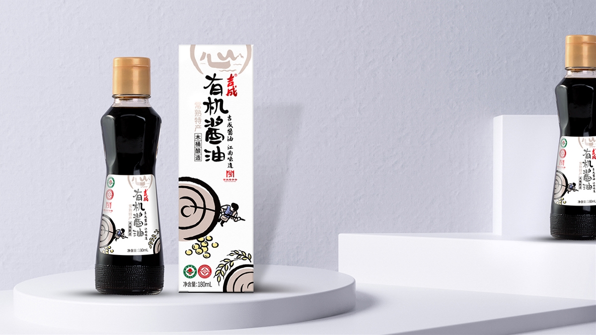 酱油包装 调味品包装 日式风格 新中式 有机食品 常熟老字号 非物质文化遗产