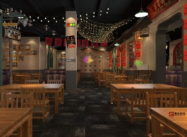 滨州临沂麻辣小龙虾店海鲜烧烤店餐馆装修设计