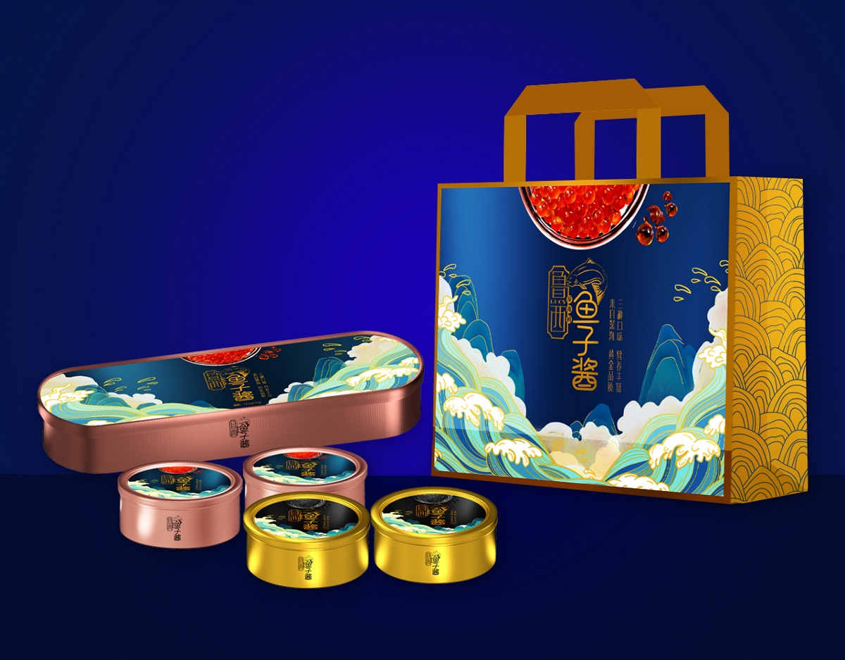 来自深海的《鲁西鲟鱼子酱》高档礼品包装设计-黑森林品牌设计