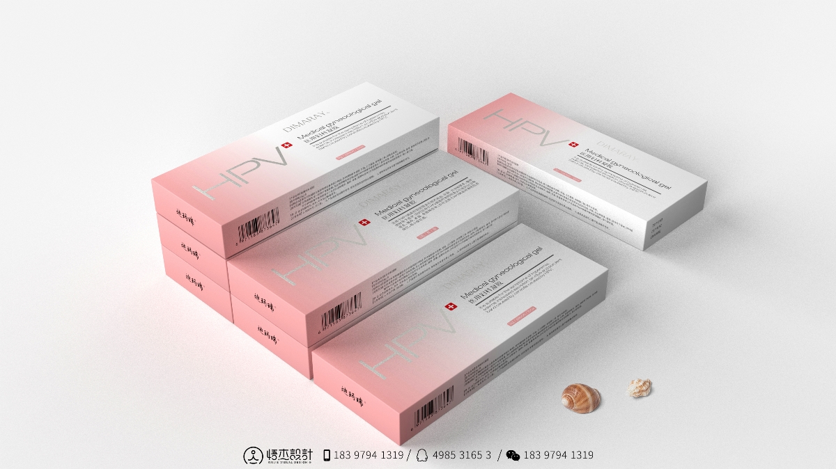 抗HPV医用妇科凝胶包装盒设计-悟杰品牌视觉设计