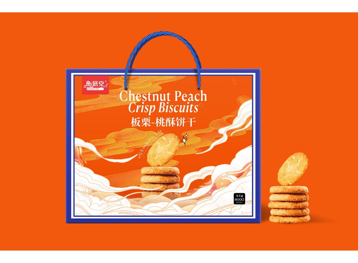 Peach Crisp Biscuits-桃酥饼干包装设计