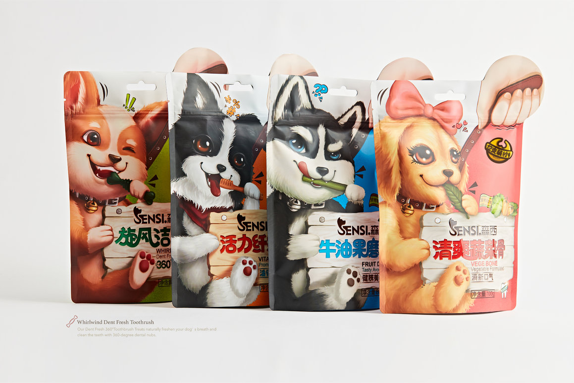 森西SENSI·洁牙棒 宠物食品包装设计