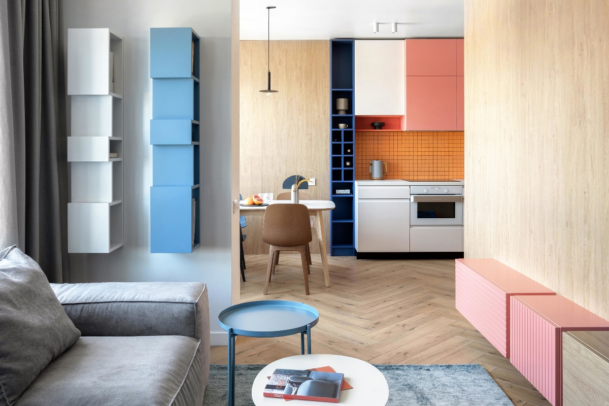 蒙德里安风格：明亮的配色反映了公寓的动态 | NEENDESIGN·尼恩设计