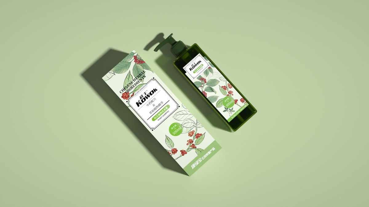丨包装设计丨康绿宝-KOWOK植物洗发水包装设计