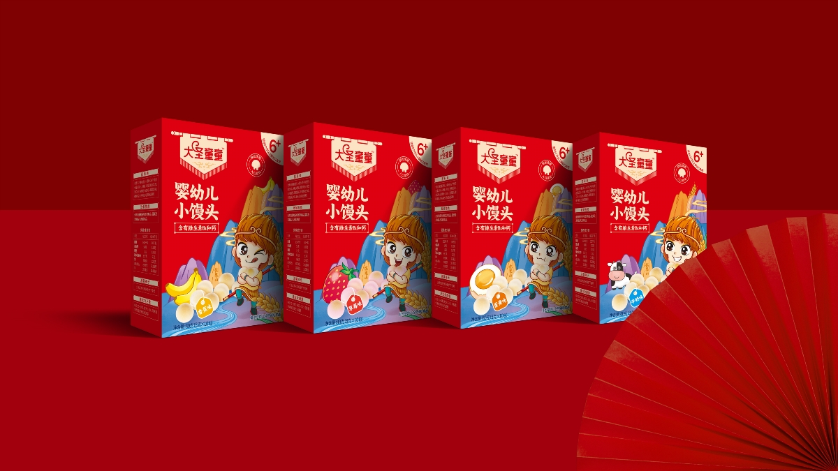 国潮风 儿童零食包装设计 辅食包装设计 卡通IP 新中式设计 唐风汉韵 孕婴童品牌策划