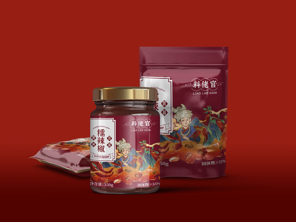 料捞官×辣椒酱系列国潮包装设计