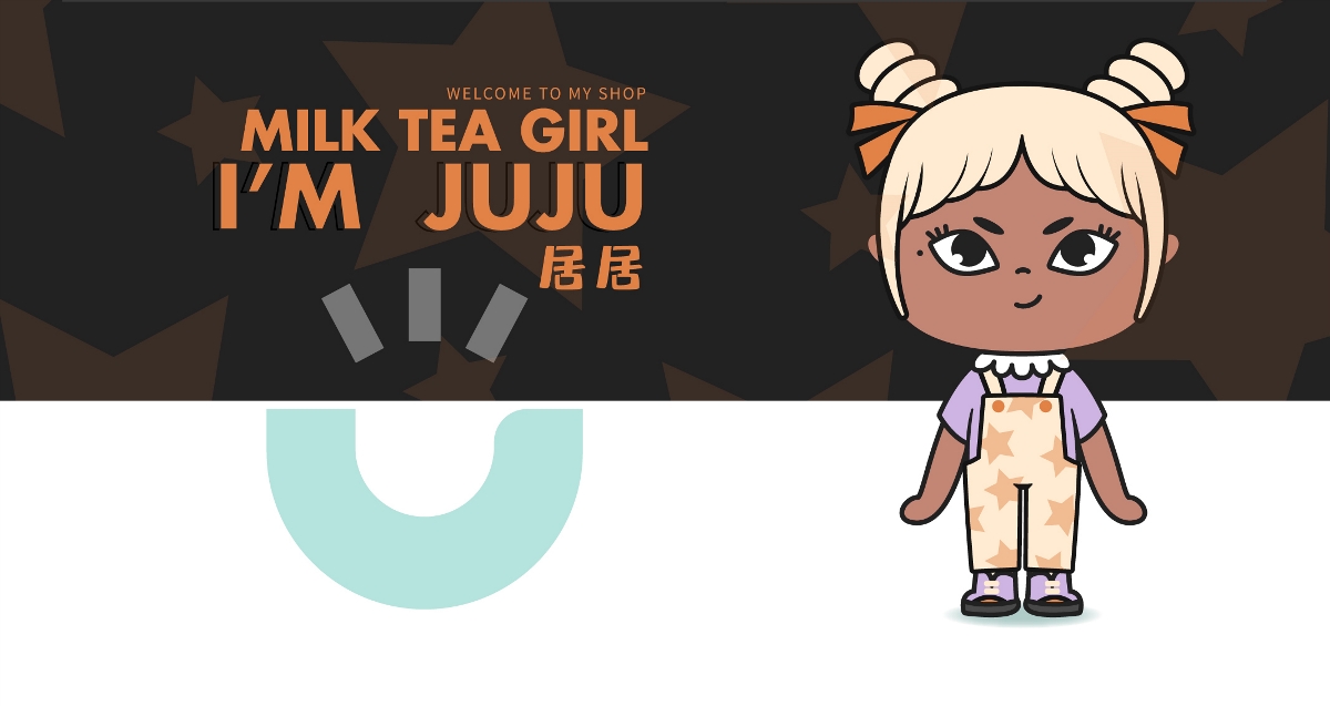 JUJU居居奶茶品牌IP形象设计