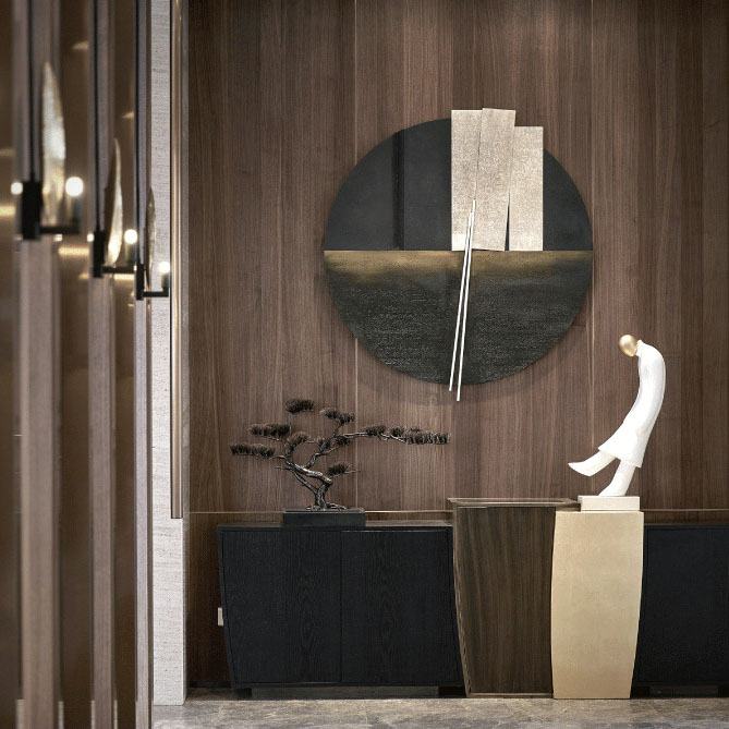  新中式禅意客厅装饰画日式原木风挂画文艺餐厅书房墙画壁画