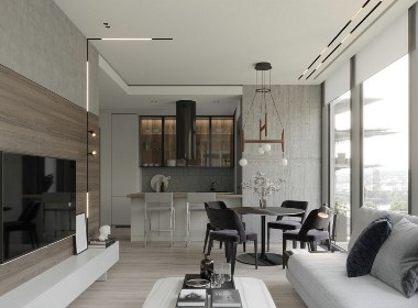 98㎡高级灰色系公寓设计 超舒适！