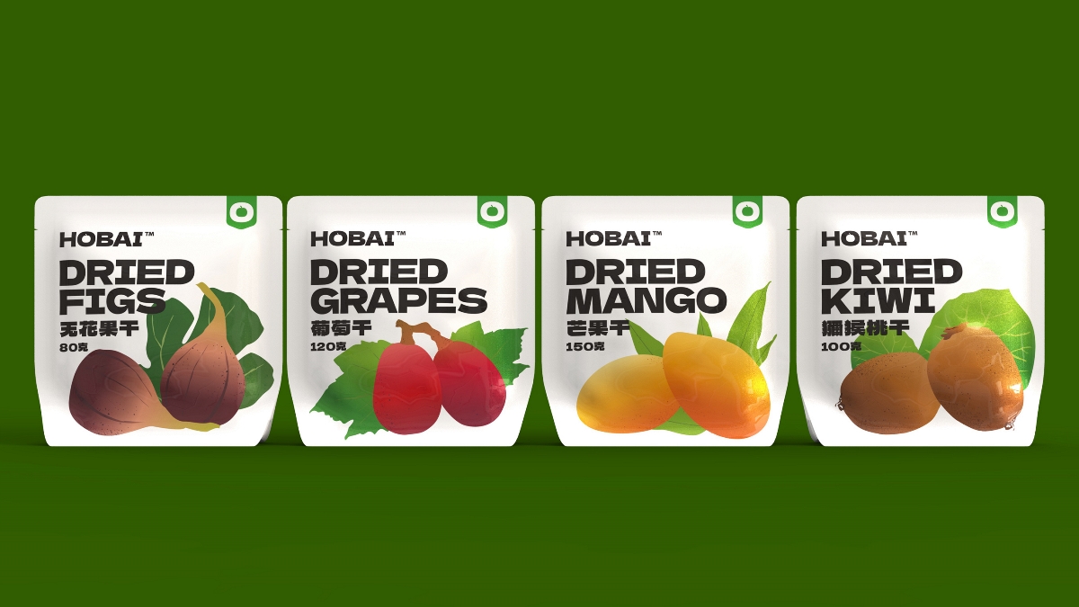 HOBAI™水果果干包装设计