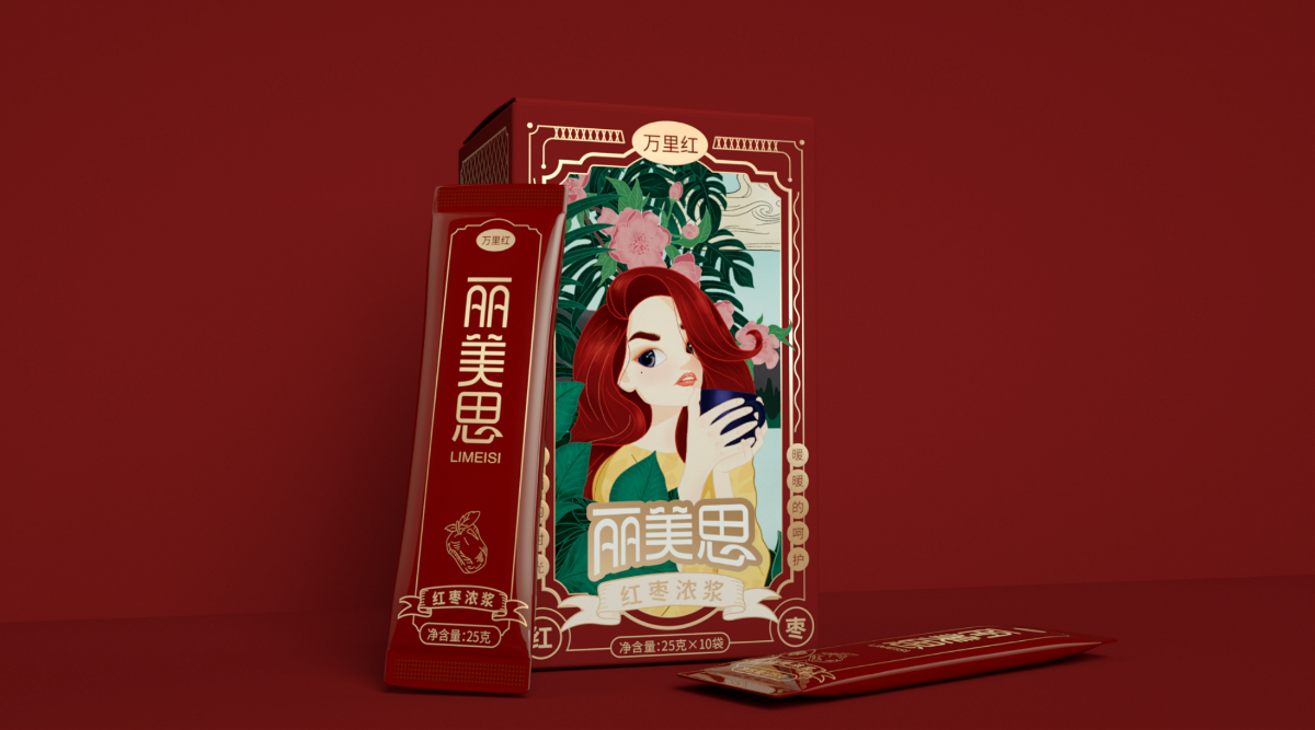 晨獅原創(chuàng)設(shè)計丨萬里紅紅棗濃漿包裝設(shè)計