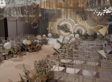郑州婚宴酒店装修公司陪伴婚礼堂宴会厅设计案例