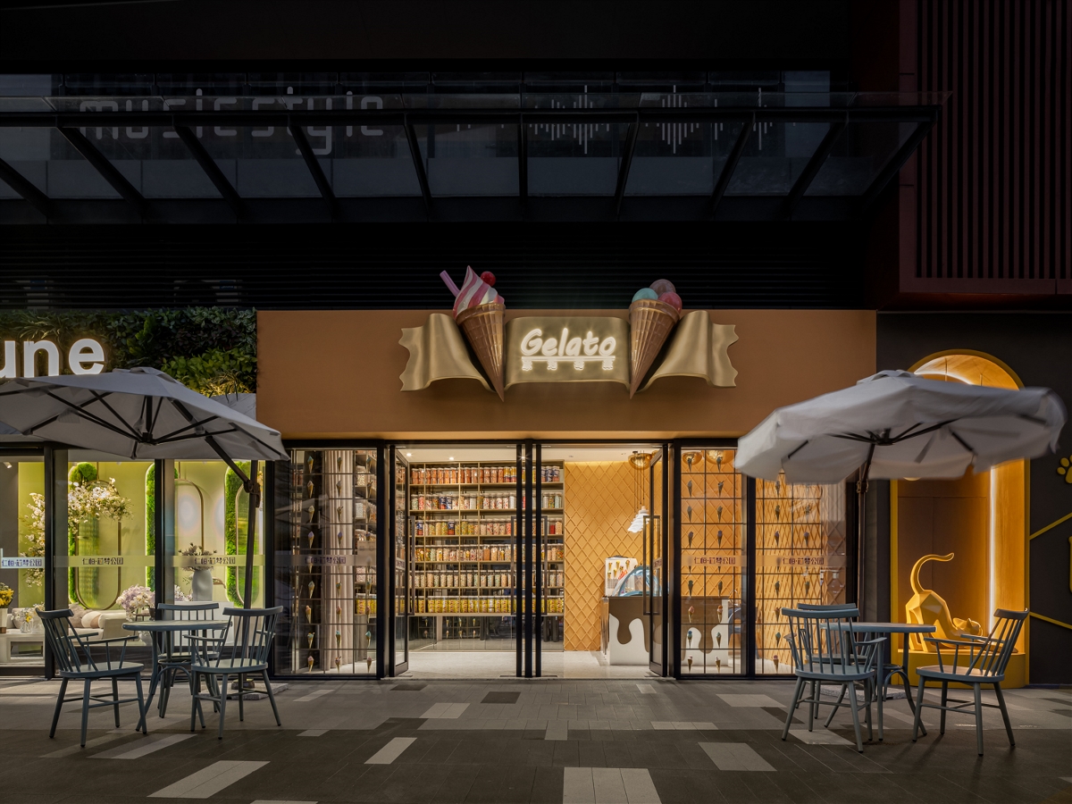 深圳茶饮空间设计，蚝客+冰淇淋店+咖啡店+喵喵茶店4个商铺设计