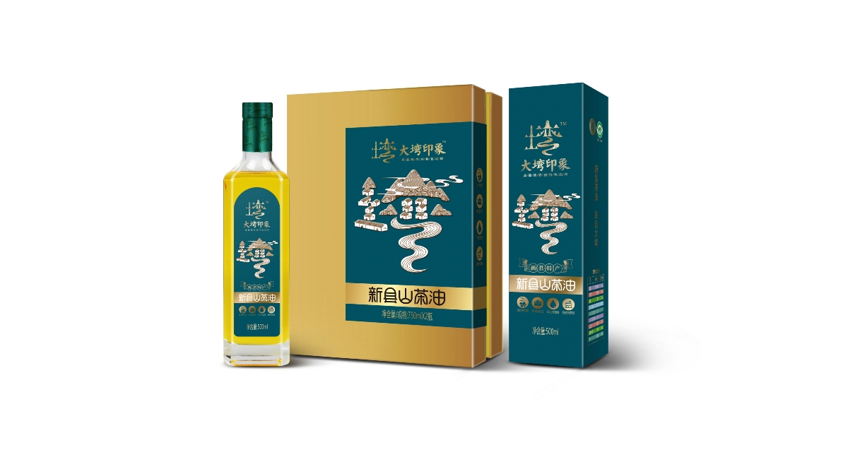 大塆印象新县山茶油 山茶油包装设计 农产品logo标志