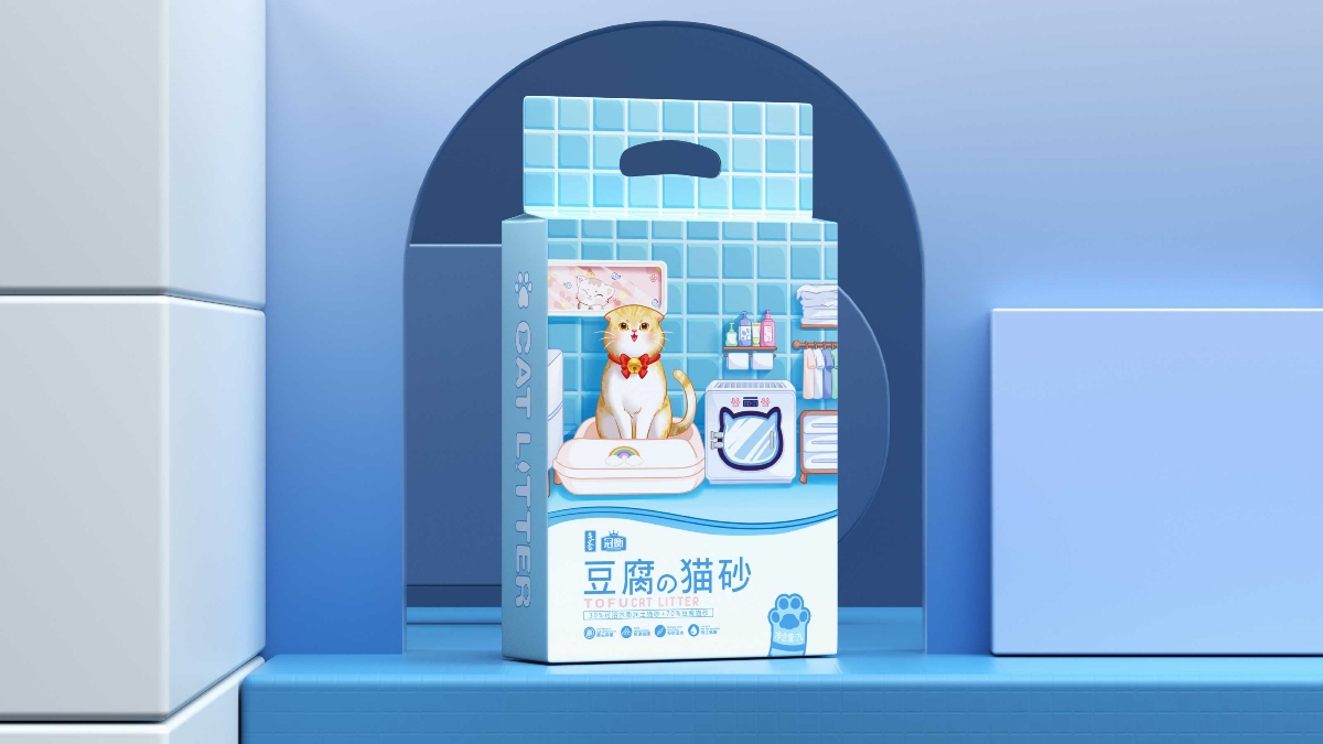 宠物先生豆腐猫砂产品包装设计