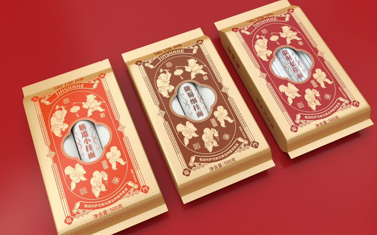 金沙河-挂面包装设计|挂面礼盒设计|瑞智博诚品牌设计