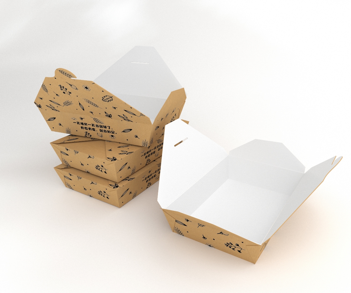 牛皮纸趣味快餐包装盒、鸡块炸鸡包装盒、食品零食包装